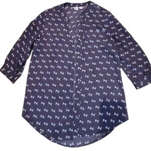 BONGO Women's Grey Bird Print Shirt